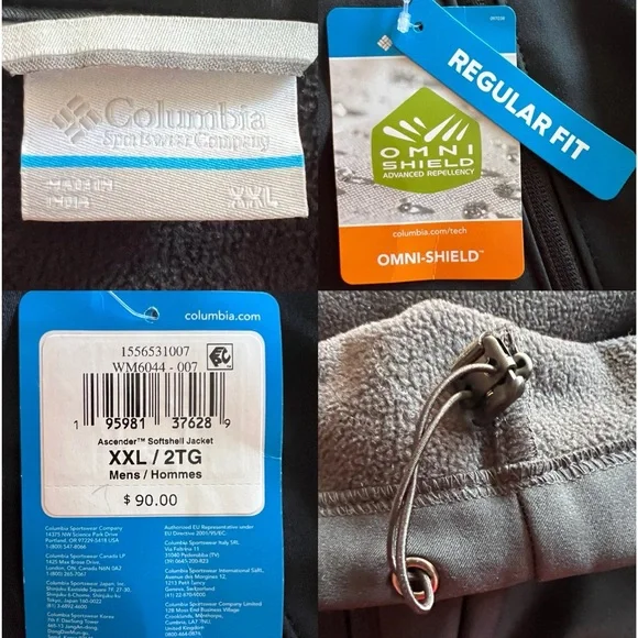 Columbia XXL Black Ascender Softshell Jacket! NEW! - Picture 10 of 16
